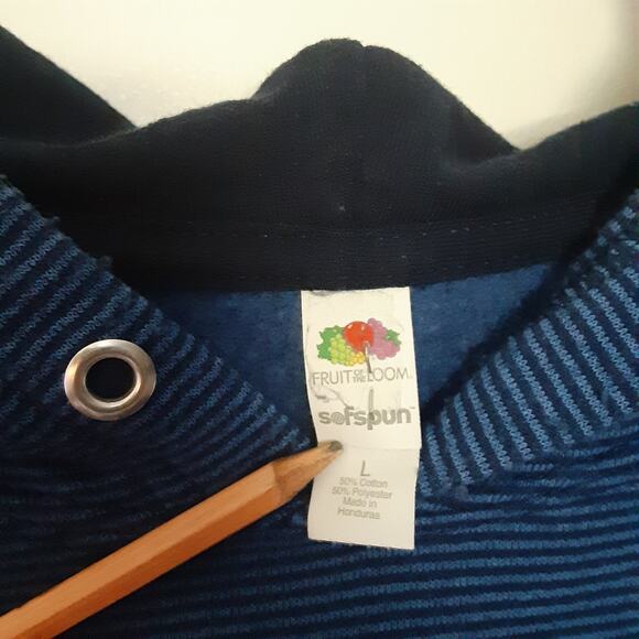 Pigeon Forge Tennessee Hoodie Mens L Blue Goats On The Roof Striped - Picture 5 of 8